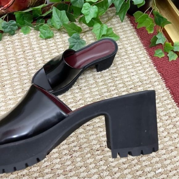 STAUD Amber Leather Slide Platform Sandals in Black RU 38 / US 8 - Picture 9 of 9